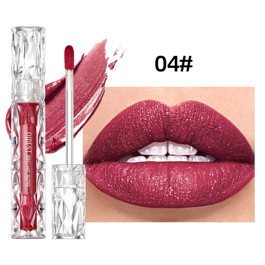 Shimmer Lip Gloss – Waterproof, Long-Lasting, Matte, Red & Purple