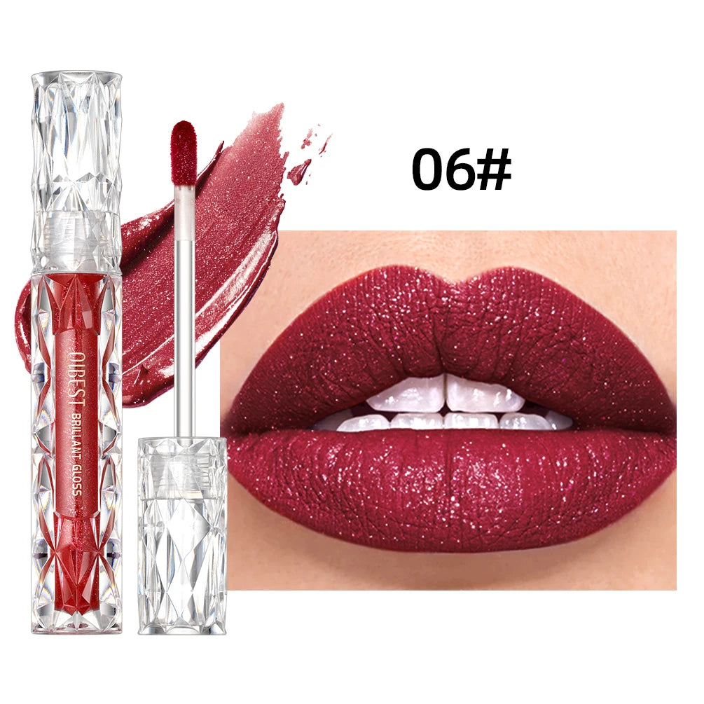 Shimmer Lip Gloss – Waterproof, Long-Lasting, Matte, Red & Purple