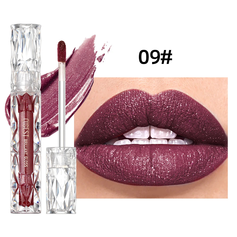 Shimmer Lip Gloss – Waterproof, Long-Lasting, Matte, Red & Purple