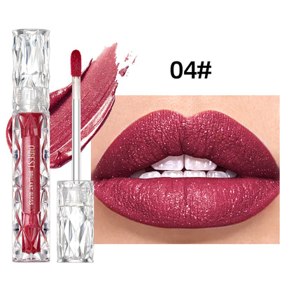 Shimmer Lip Gloss – Waterproof, Long-Lasting, Matte, Red & Purple
