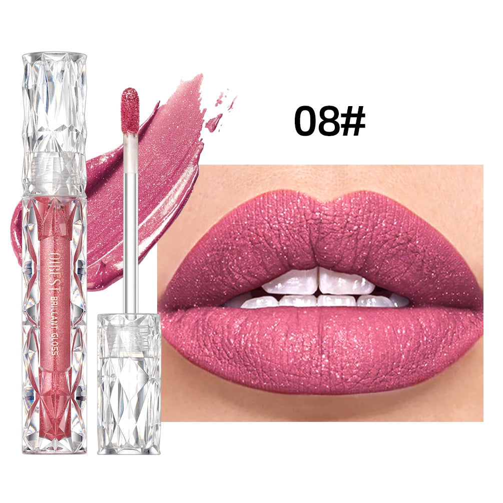 Shimmer Lip Gloss – Waterproof, Long-Lasting, Matte, Red & Purple